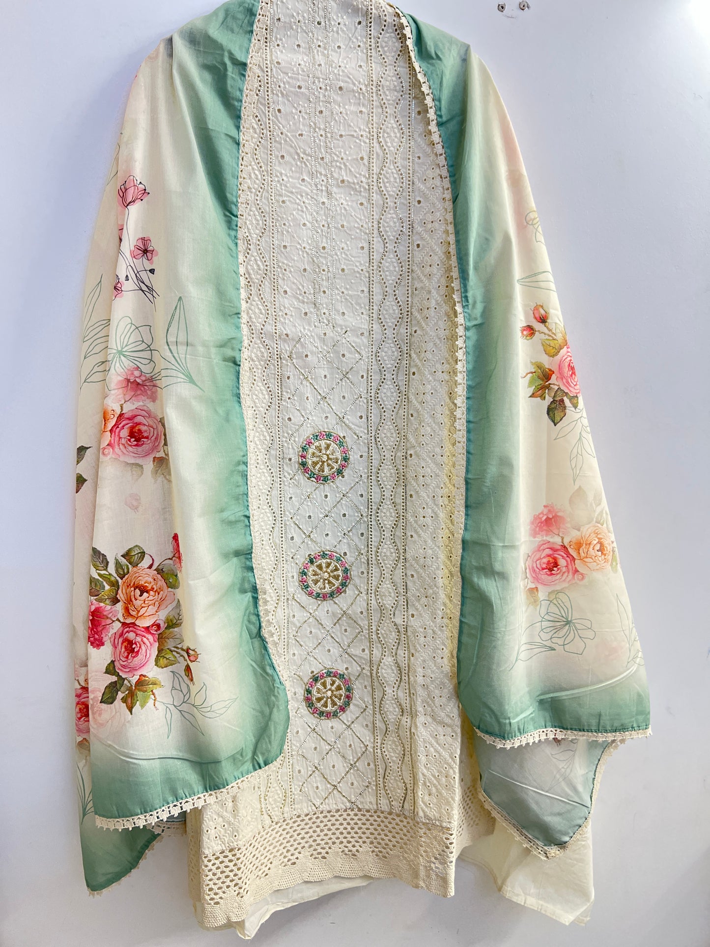 Ivory Bloom Elegance in Chikankari