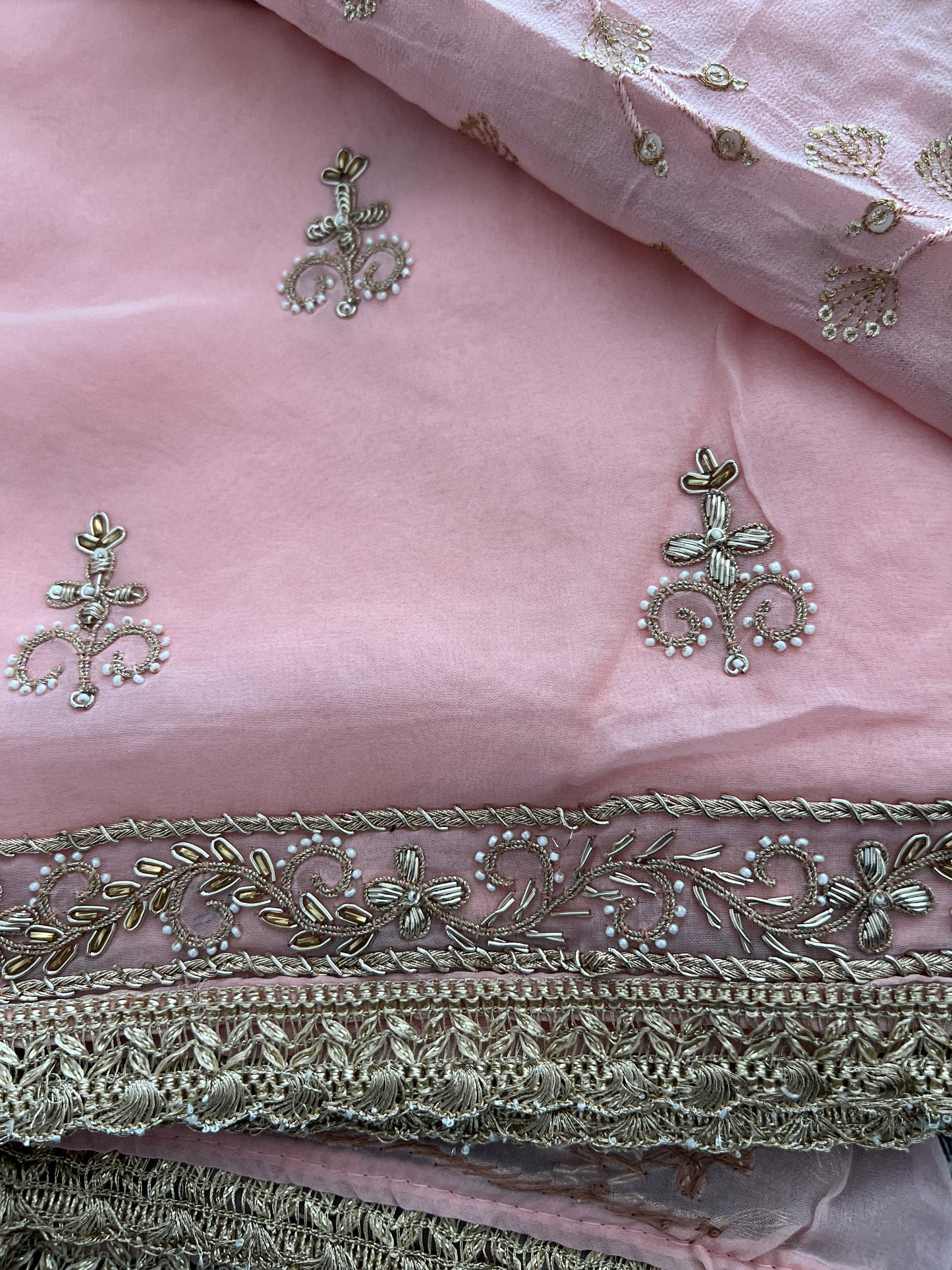 Georgette Handwork Suit with a Show-Stopping Dupatta Ensemble