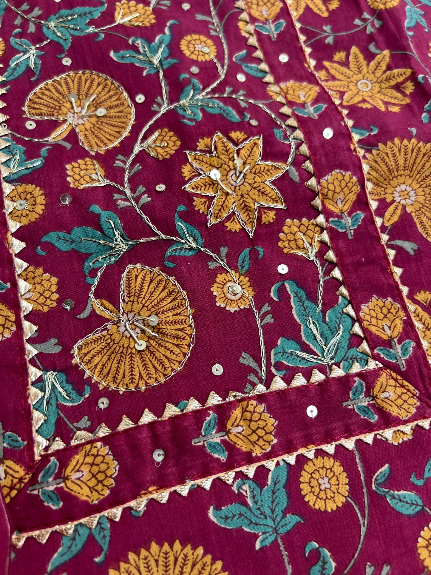 Handblock Prints with Delicate Handwork