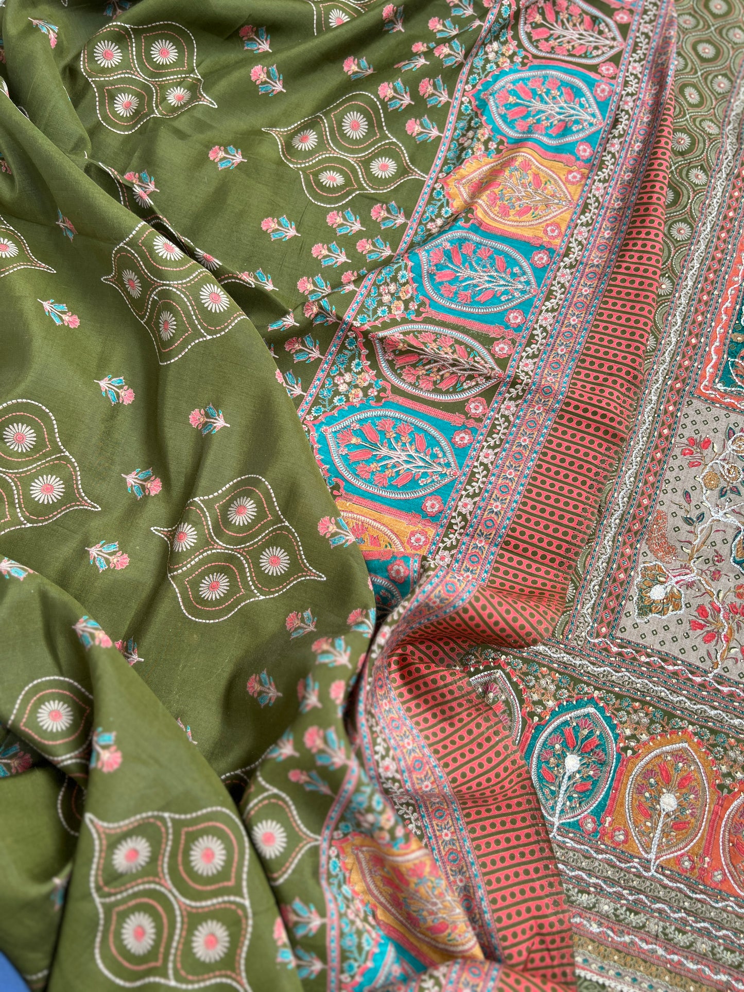 Regal Grace: Sabyasachi-Inspired Gota-Embellished Modal Maslin Suit Set
