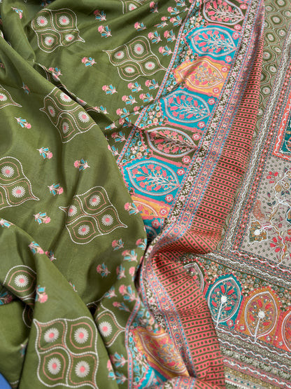 Regal Grace: Sabyasachi-Inspired Gota-Embellished Modal Maslin Suit Set