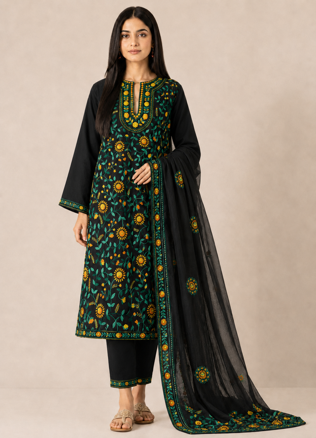 Black Heritage Thread Embroidered Suit