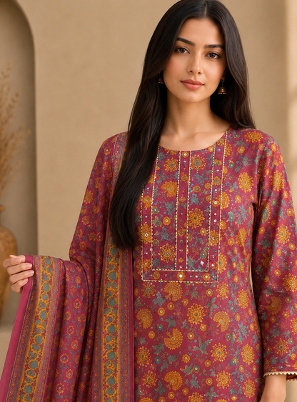 Handblock Prints with Delicate Handwork