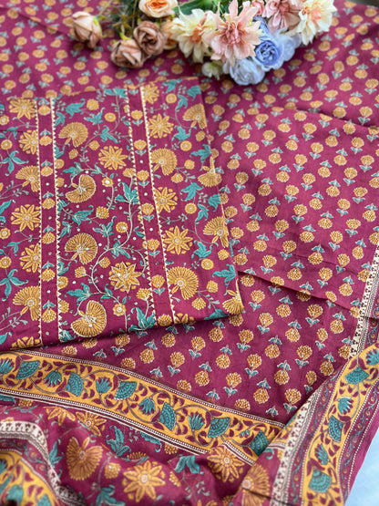 Handblock Prints with Delicate Handwork