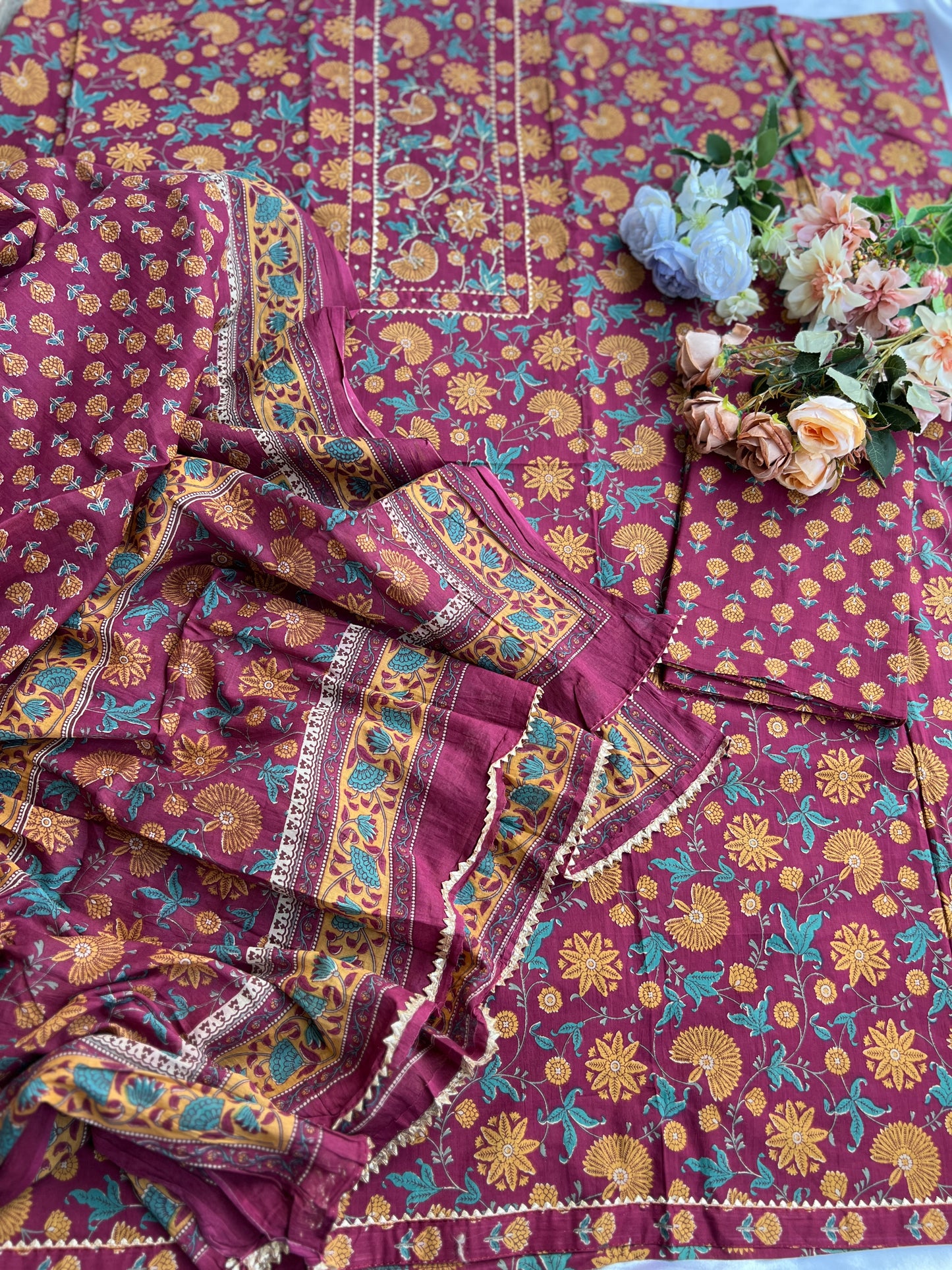 Handblock Prints with Delicate Handwork