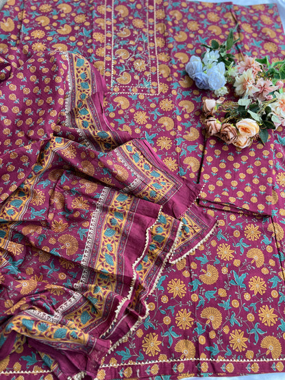 Handblock Prints with Delicate Handwork
