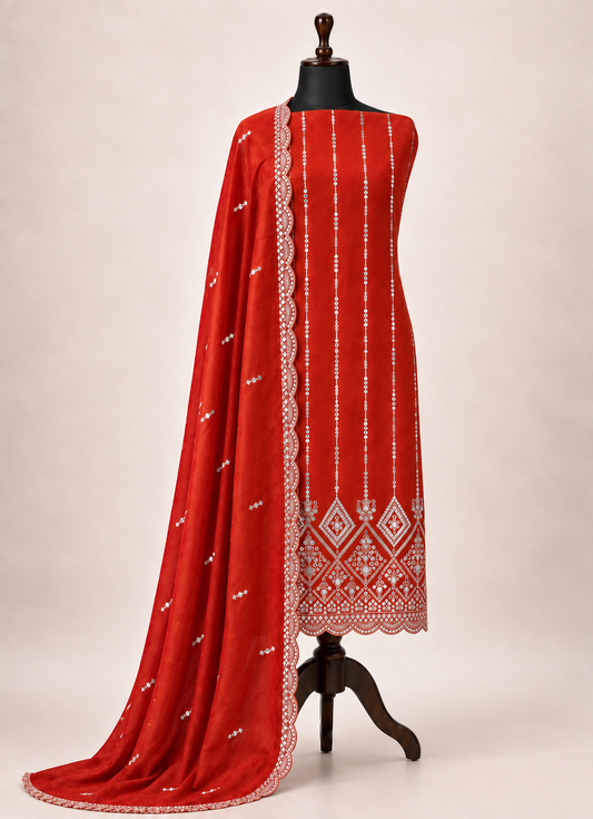 Regal Mirror Embellished Unstitched Suit Set
