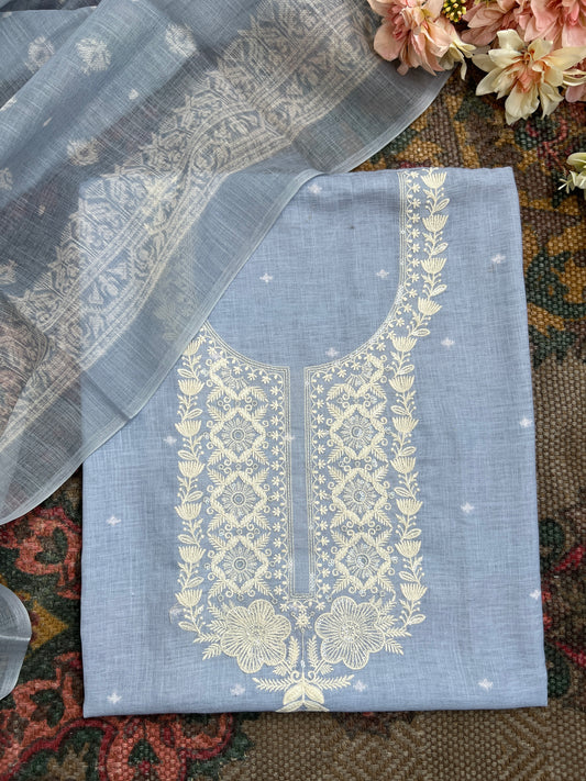 Soft-Toned Linen Sets with Intricate Thread Work