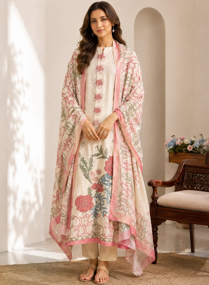 Pastel Bloom Muslin Suit Set