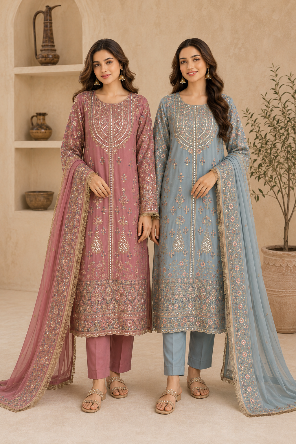 Georgette Embroidered Pakistani Suit