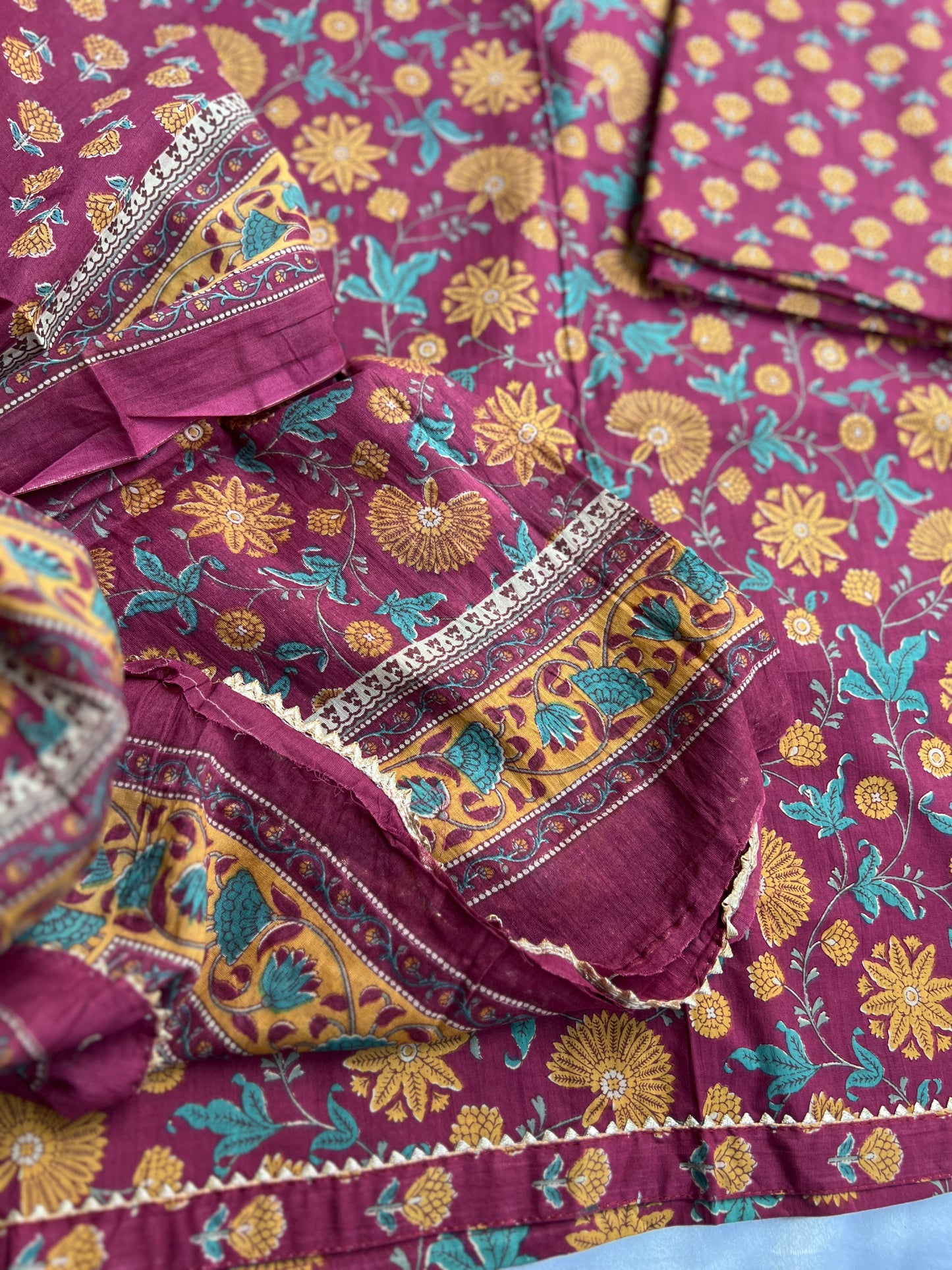 Handblock Prints with Delicate Handwork