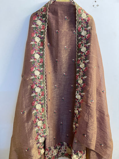 Crushed Shimmer Silk with Embroidered Dupatta 🌸