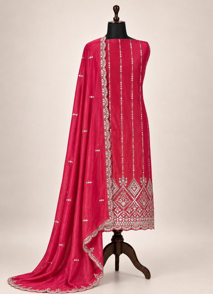 Regal Mirror Embellished Unstitched Suit Set