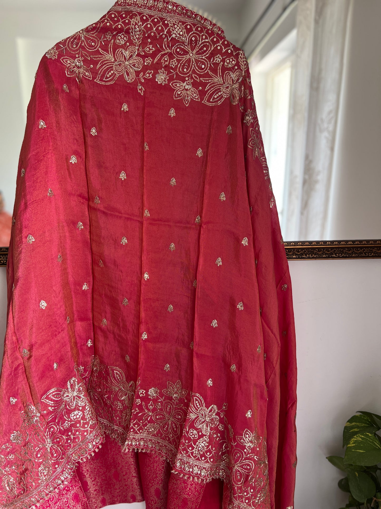 Brocade Banarasi Handwork Suit with Embroidered Dupatta – Timeless Elegance