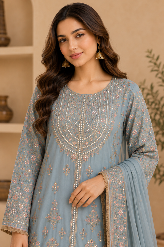 Georgette Embroidered Pakistani Suit