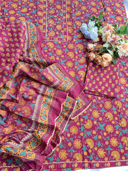 Handblock Prints with Delicate Handwork
