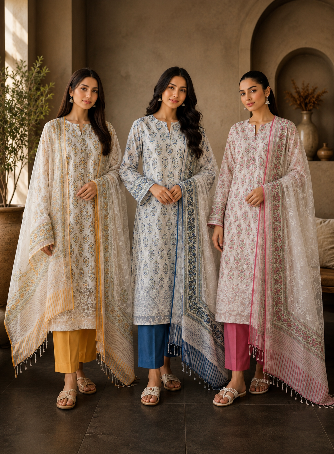 Handcrafted Mal Chanderi Handblock Suit