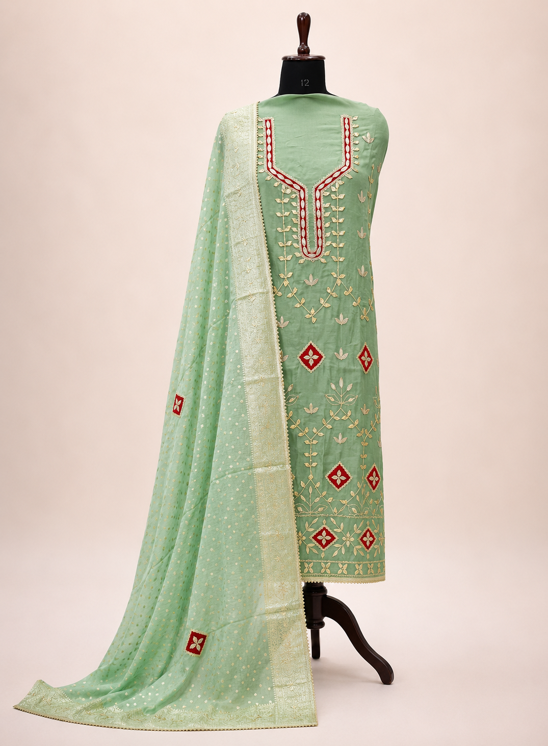 Full Gota Patti Embroidered Top with Tissue Gota Dupatta