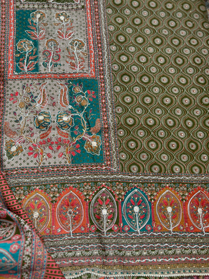 Regal Grace: Sabyasachi-Inspired Gota-Embellished Modal Maslin Suit Set