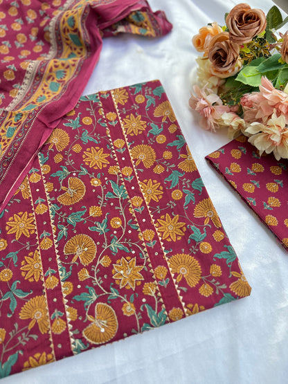 Handblock Prints with Delicate Handwork