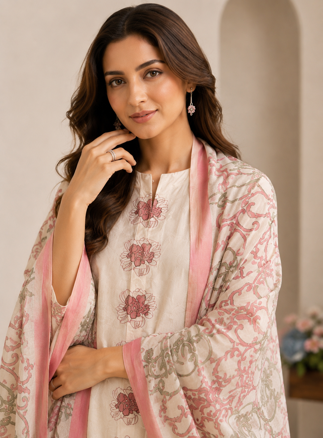 Pastel Bloom Muslin Suit Set