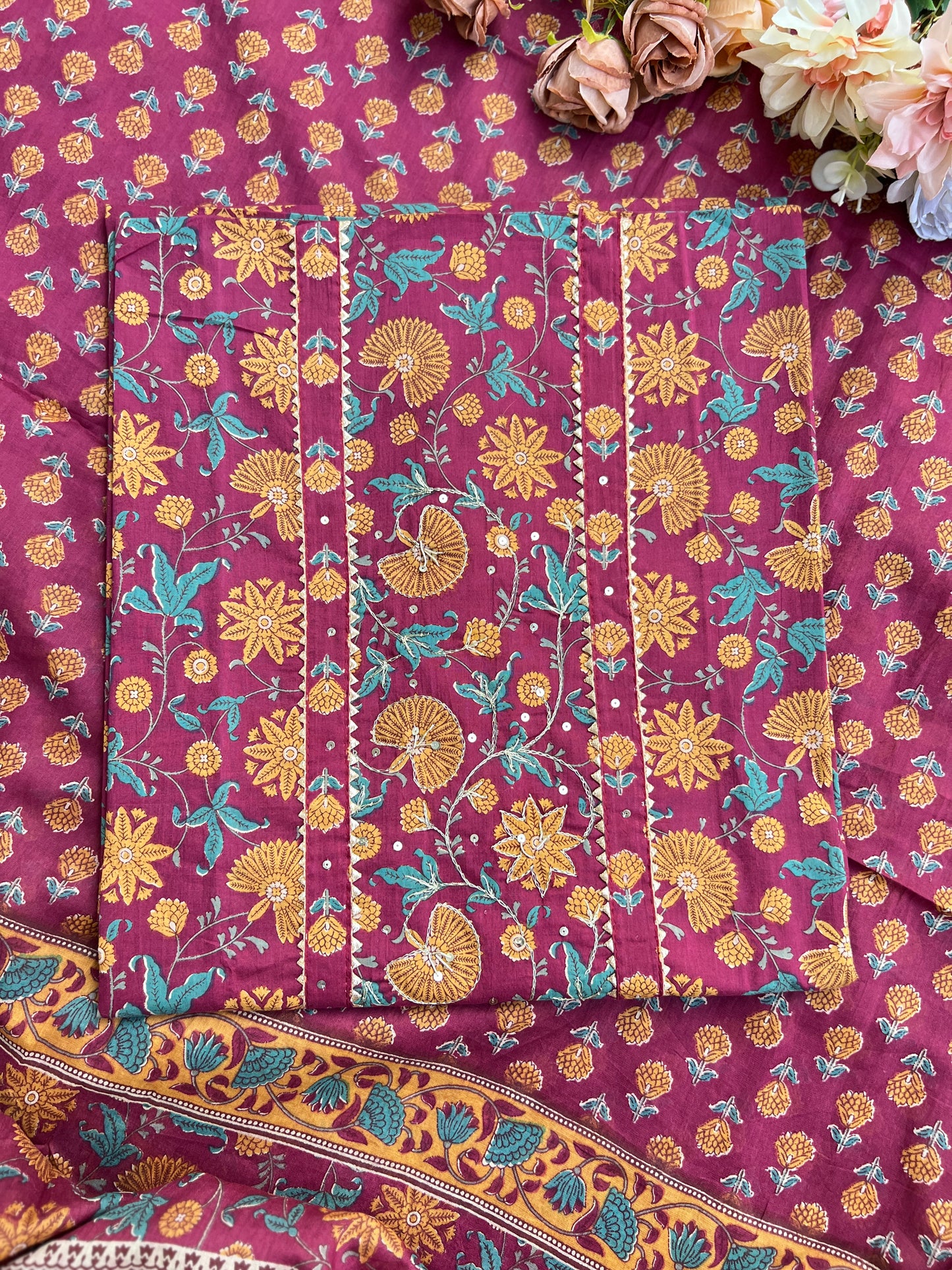 Handblock Prints with Delicate Handwork