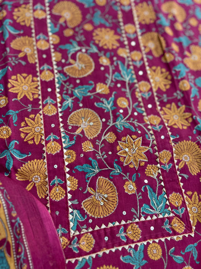Handblock Prints with Delicate Handwork