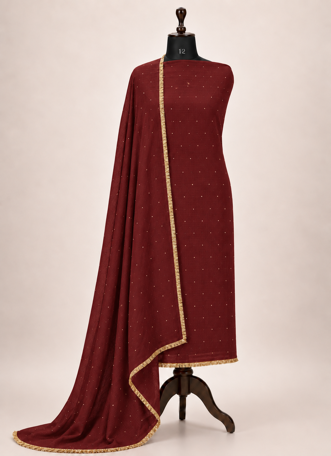 Kota Doriya Mukesh Work Unstitched Suit Set