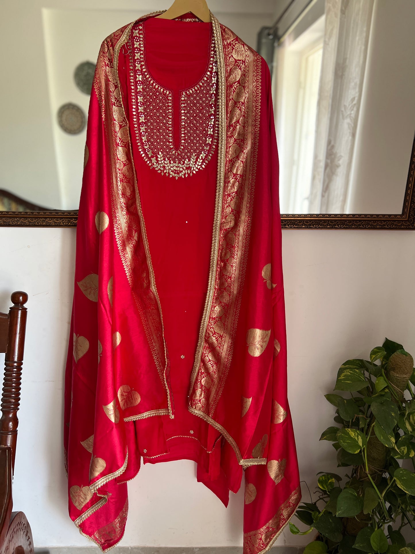 Festive Red Charm with Exquisite Handwork