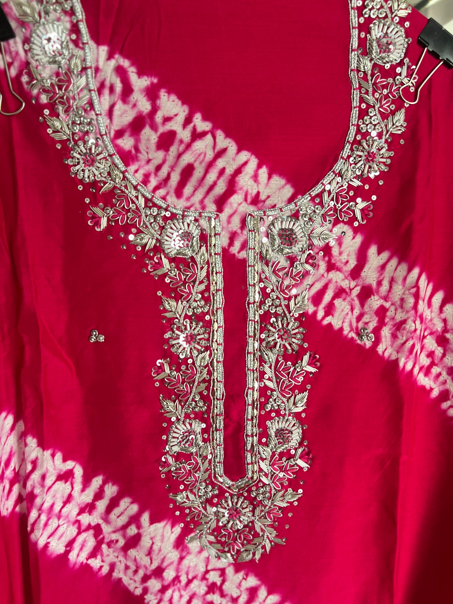 Handwork Maslin Laheriya Suit set