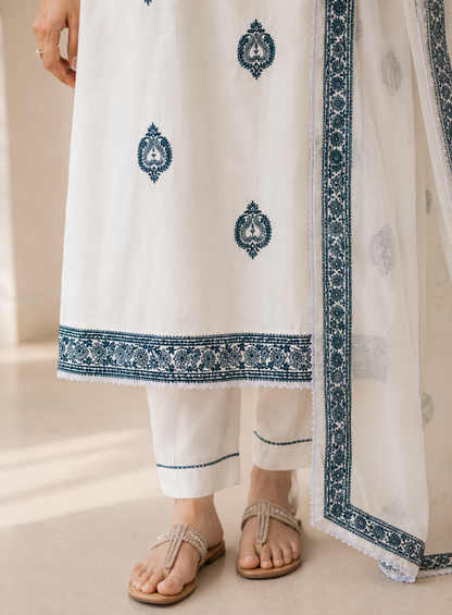 Chikankari-Inspired Cotton Set ✨