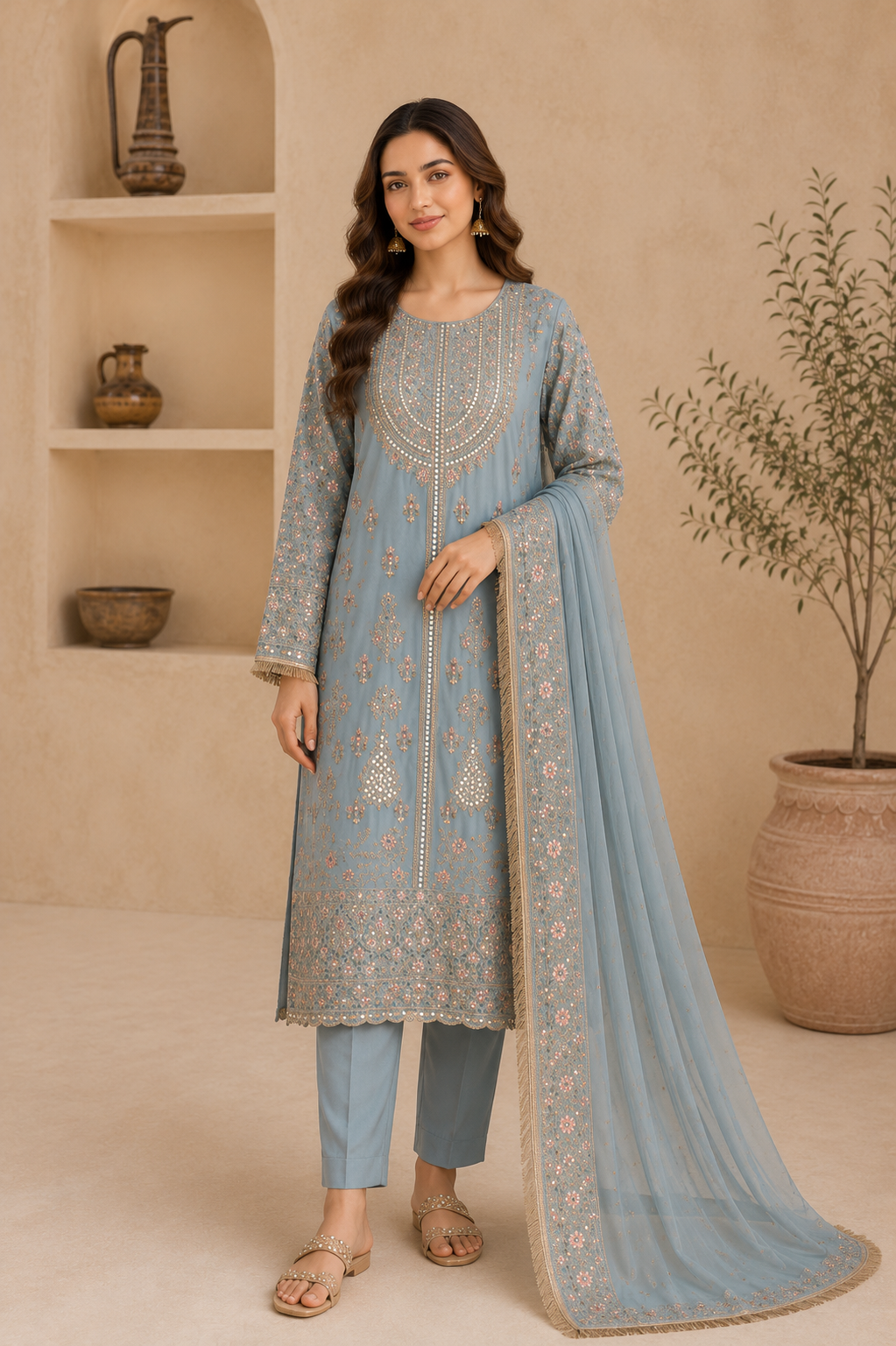 Georgette Embroidered Pakistani Suit