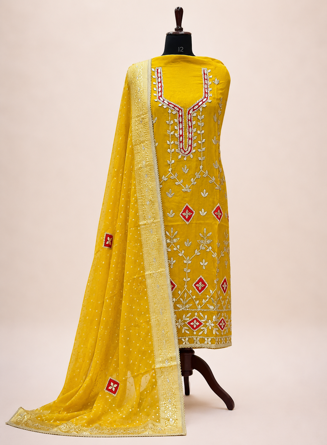 Full Gota Patti Embroidered Top with Tissue Gota Dupatta