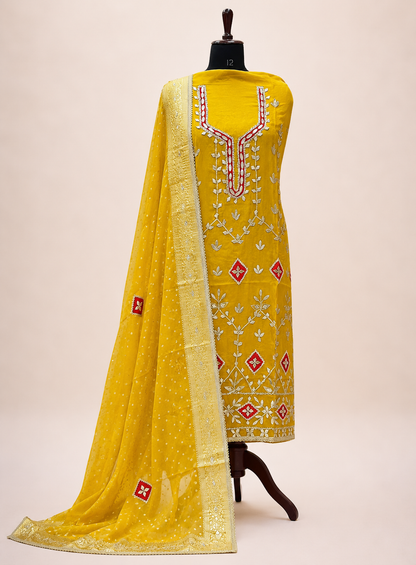 Full Gota Patti Embroidered Top with Tissue Gota Dupatta