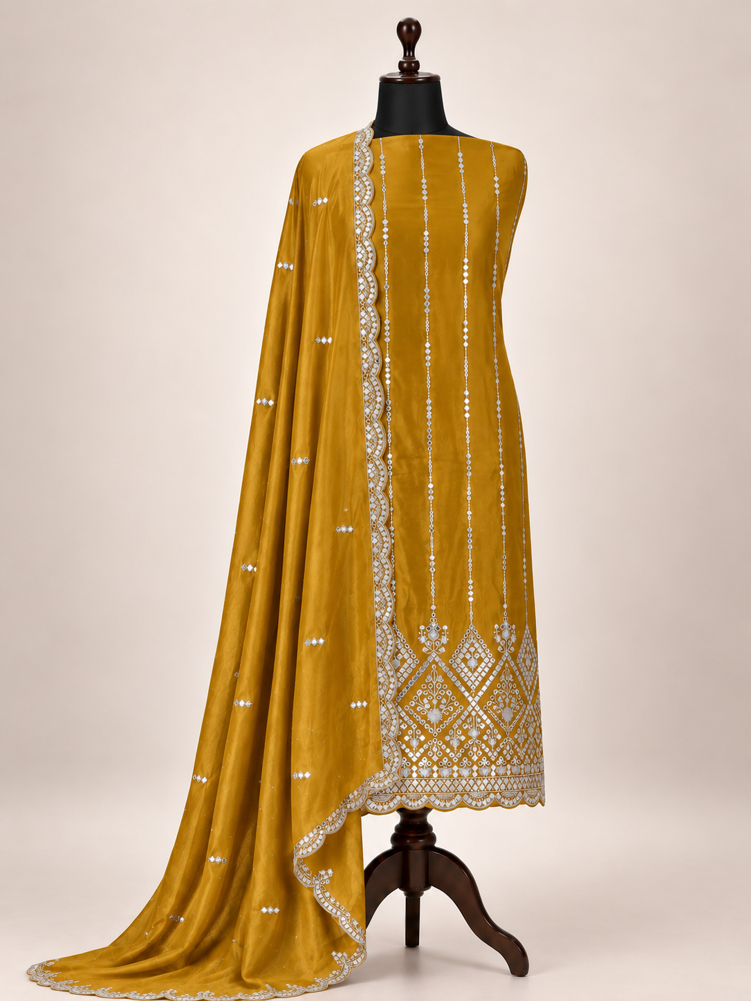 Regal Mirror Embellished Unstitched Suit Set