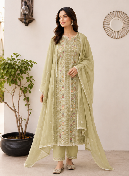 Embroidered Elegance in Mal Chanderi ✨