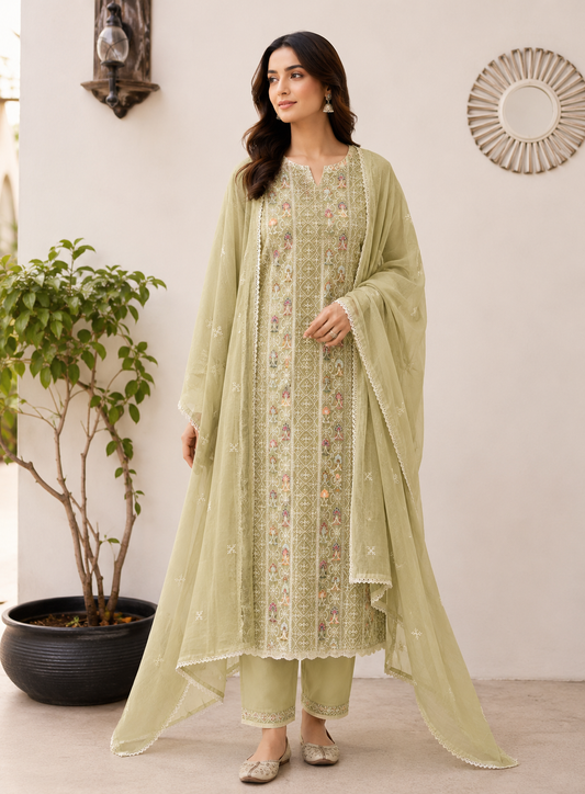 Embroidered Elegance in Mal Chanderi ✨