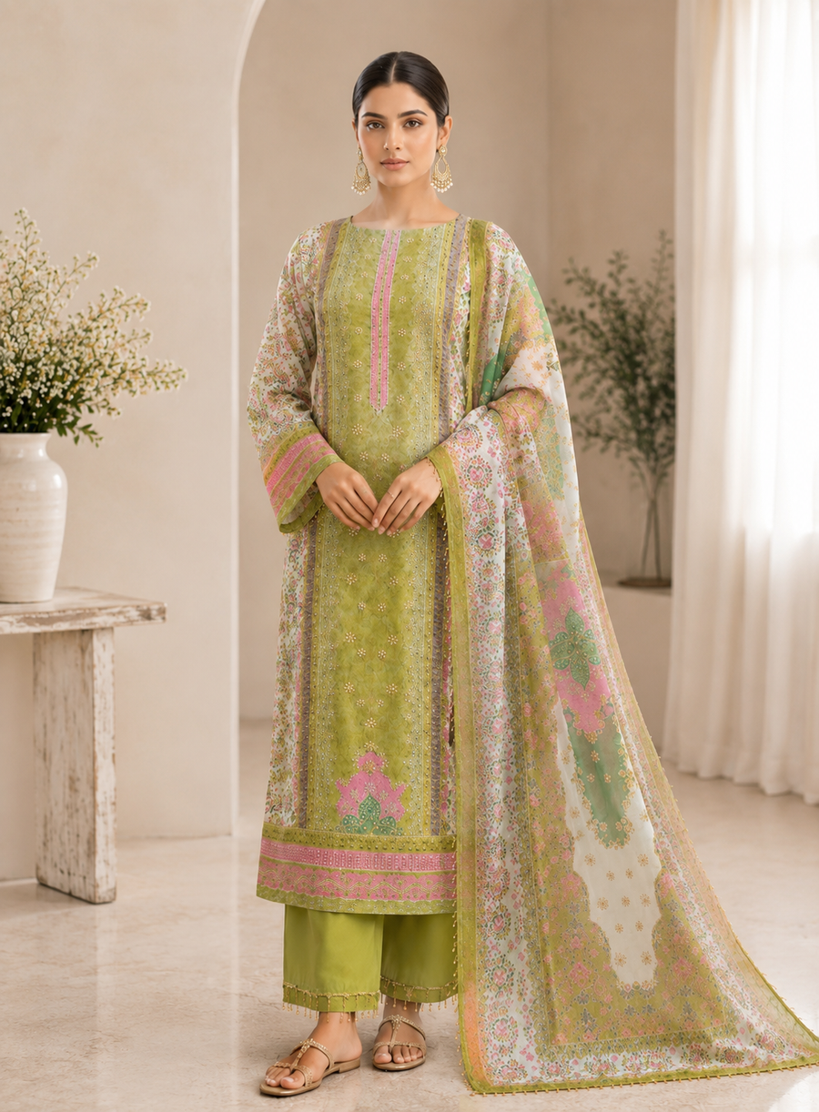 Karachi Mirror Suit Set with Coin Tassel Detailing