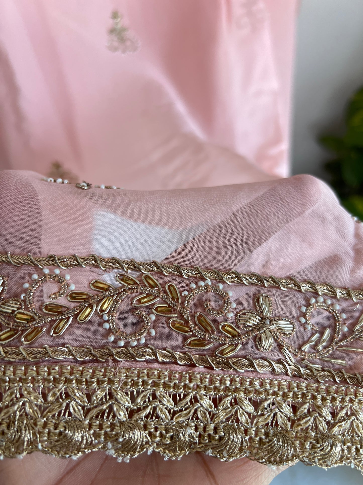 Georgette Handwork Suit with a Show-Stopping Dupatta Ensemble