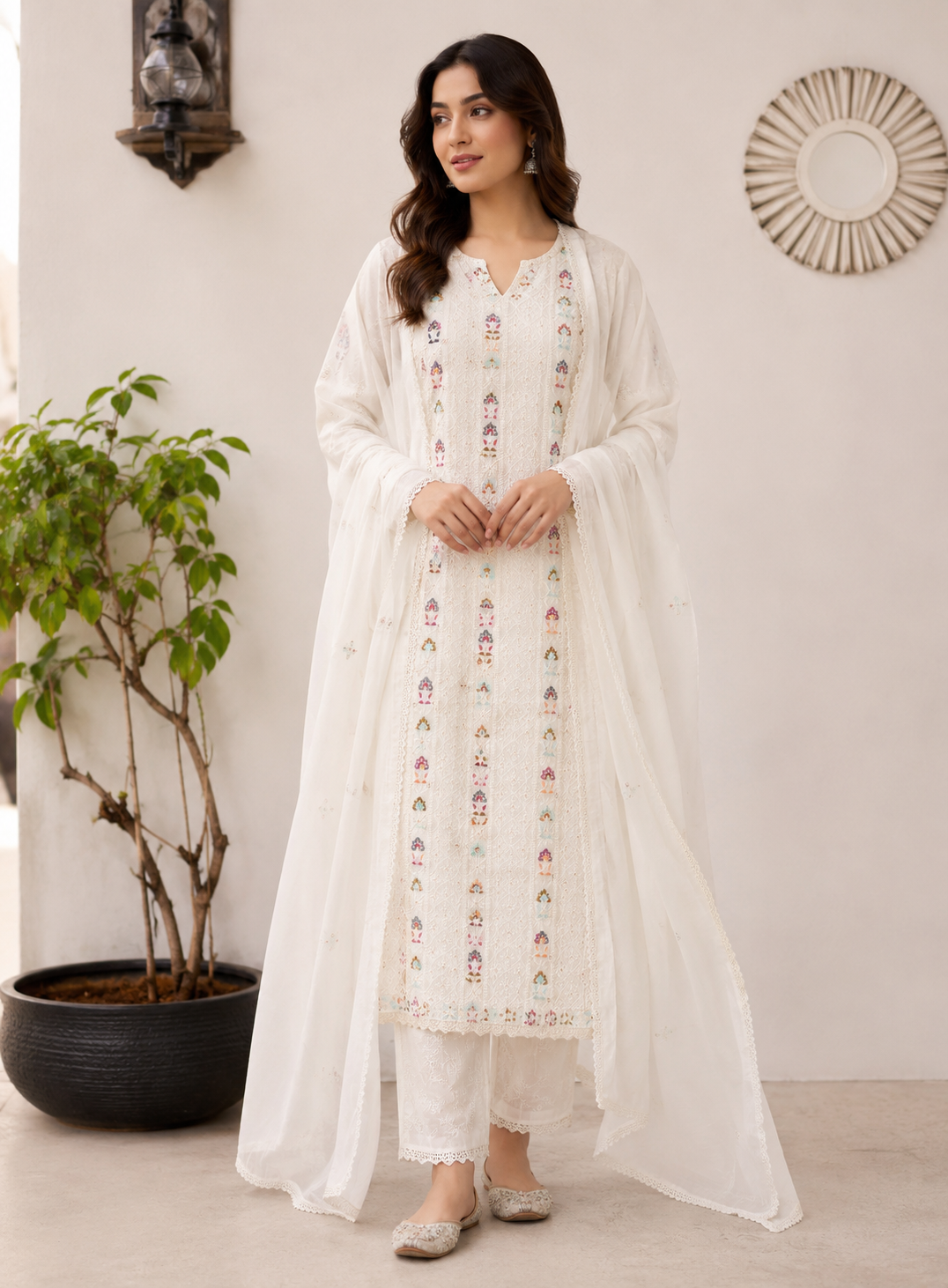Embroidered Elegance in Mal Chanderi ✨