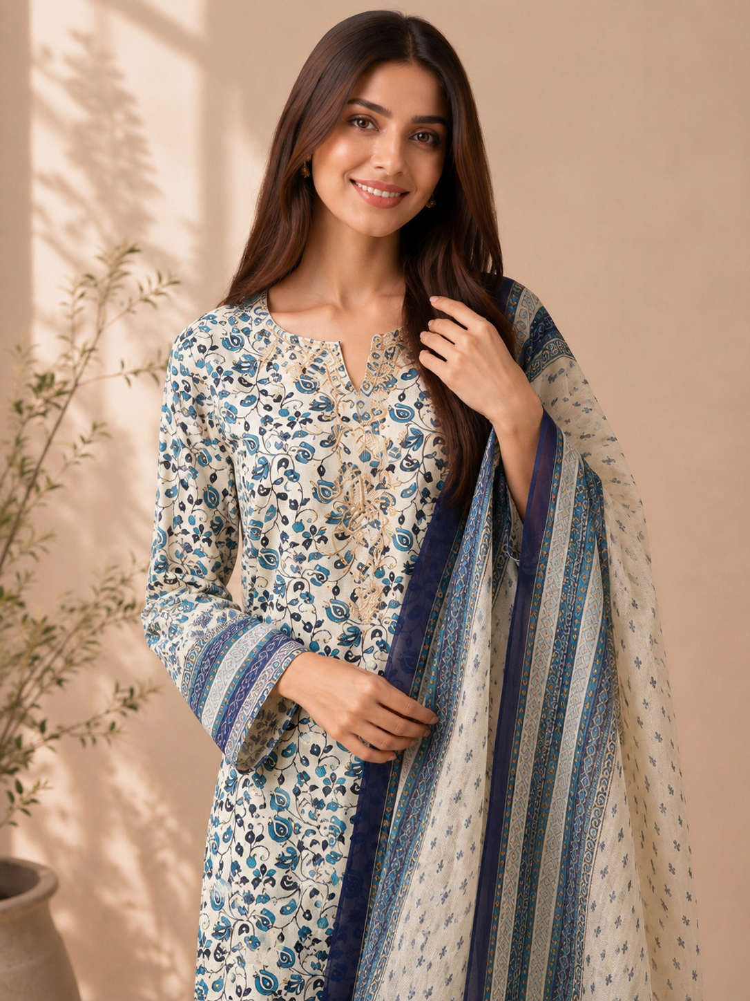 Handwork  Handblock Salwar suit