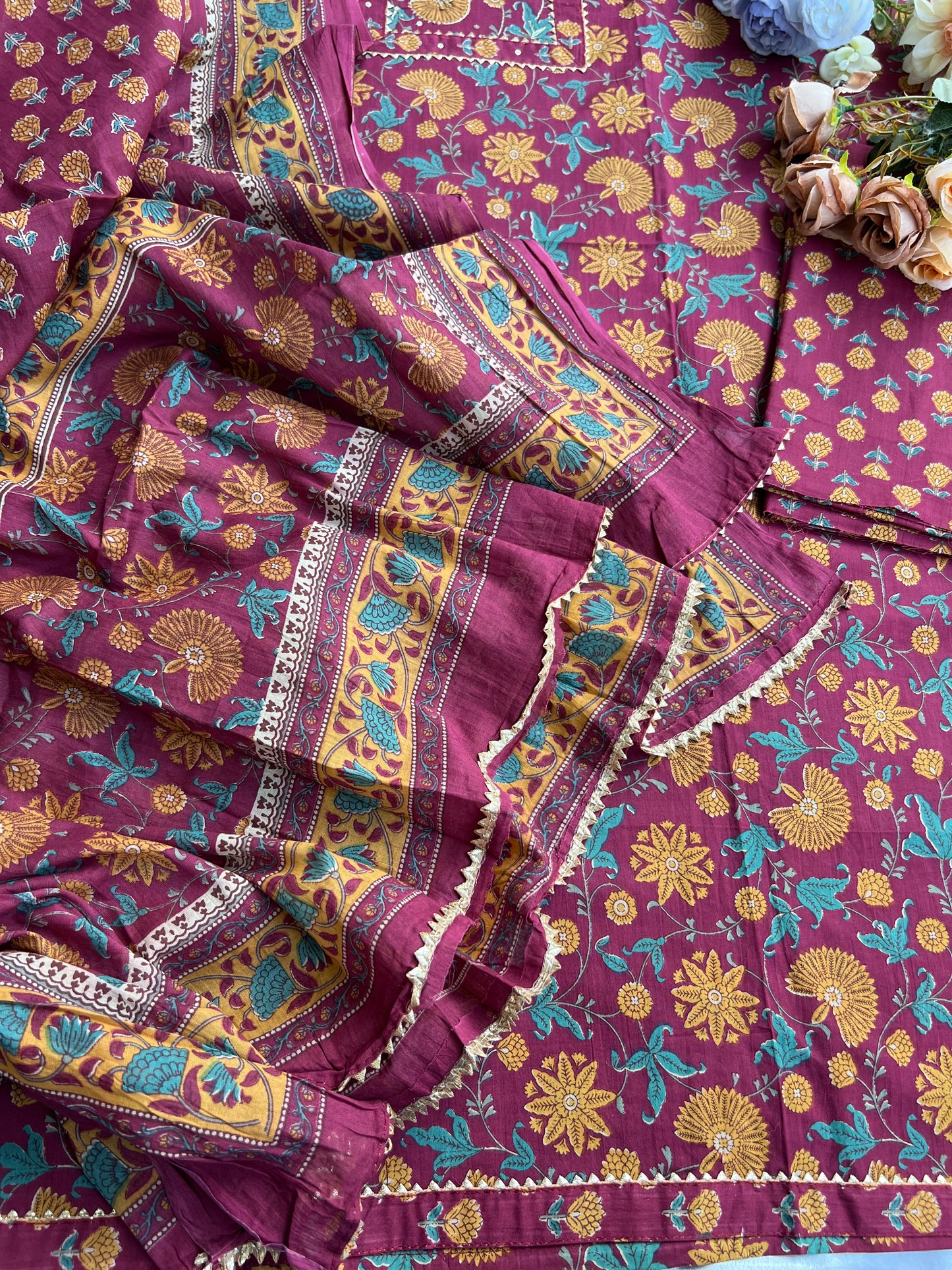 Handblock Prints with Delicate Handwork
