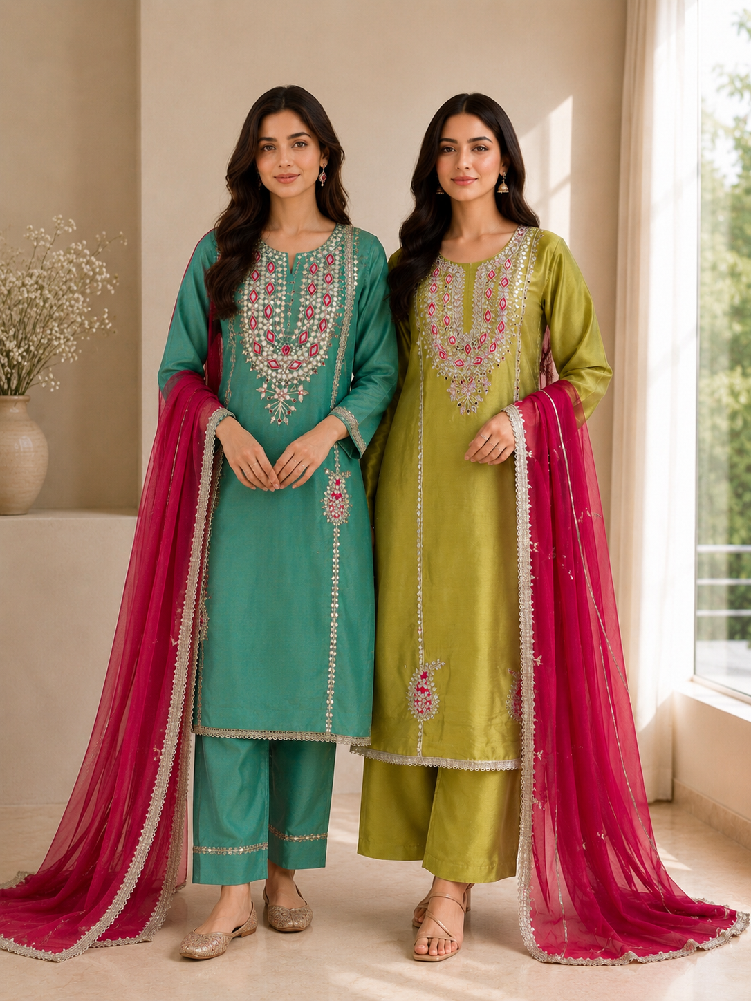Elegant Gota Embroidered Suit