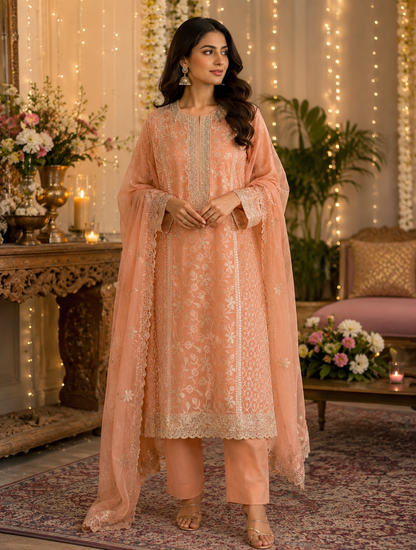 Summer Bloom – Chiffon Chikankari Suit