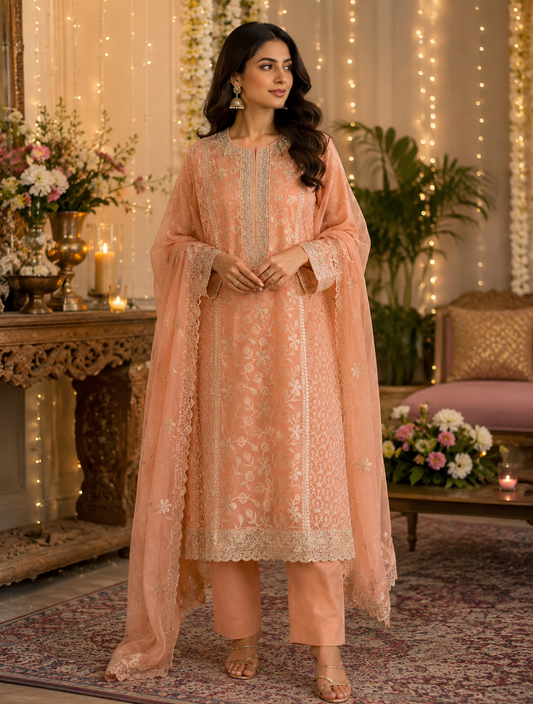 Summer Bloom – Chiffon Chikankari Suit