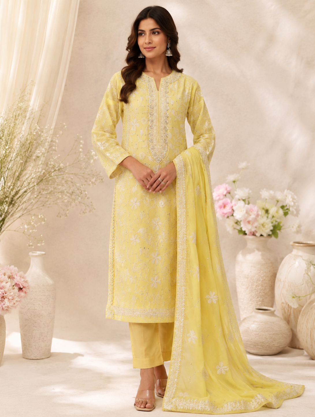 Summer Bloom – Chiffon Chikankari Suit