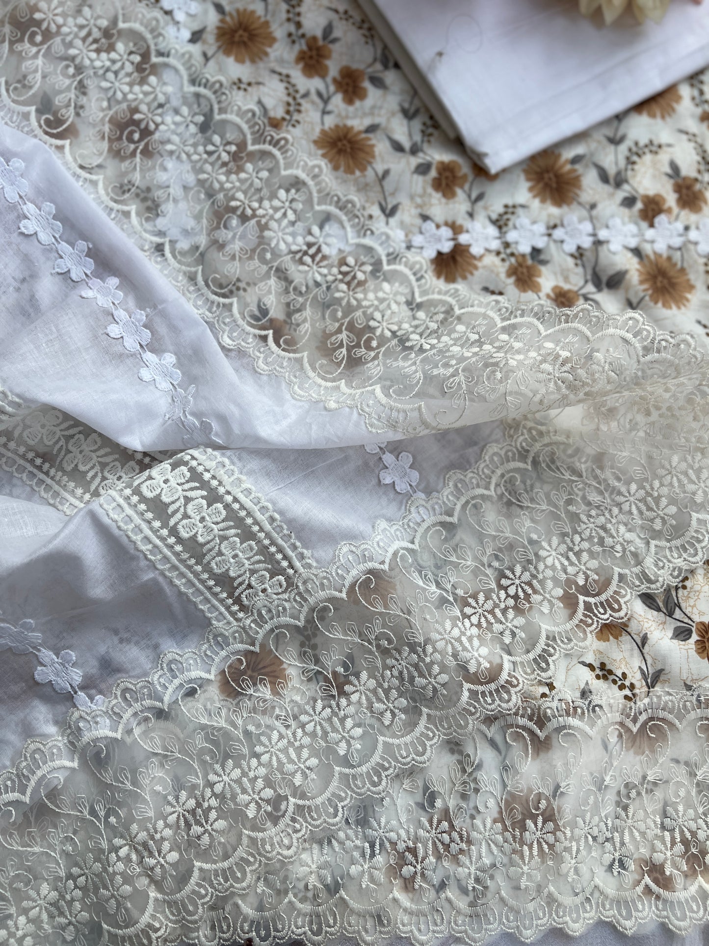 Floral Prints suits with Dedicated Lace