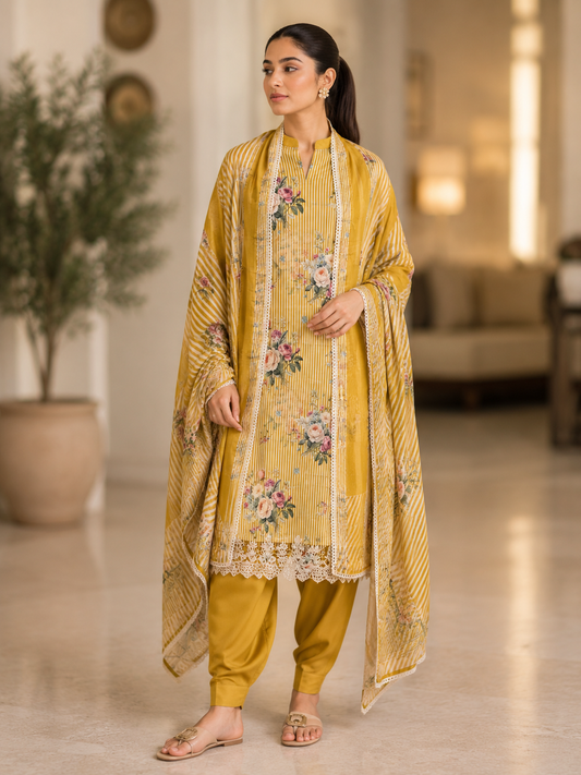 Striped Grace with Cutwork Detail