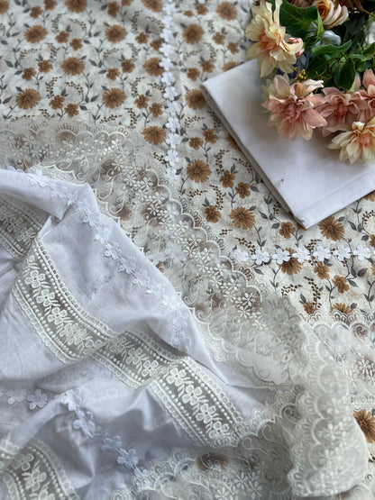 Floral Prints suits with Dedicated Lace
