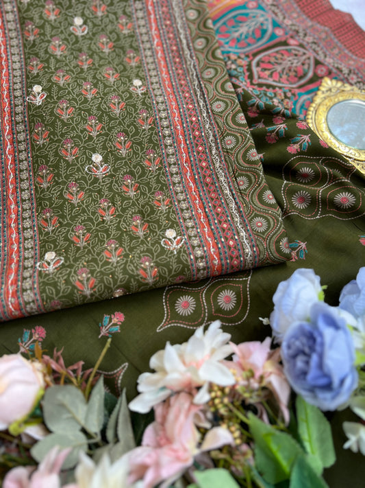 Regal Grace: Sabyasachi-Inspired Gota-Embellished Modal Maslin Suit Set